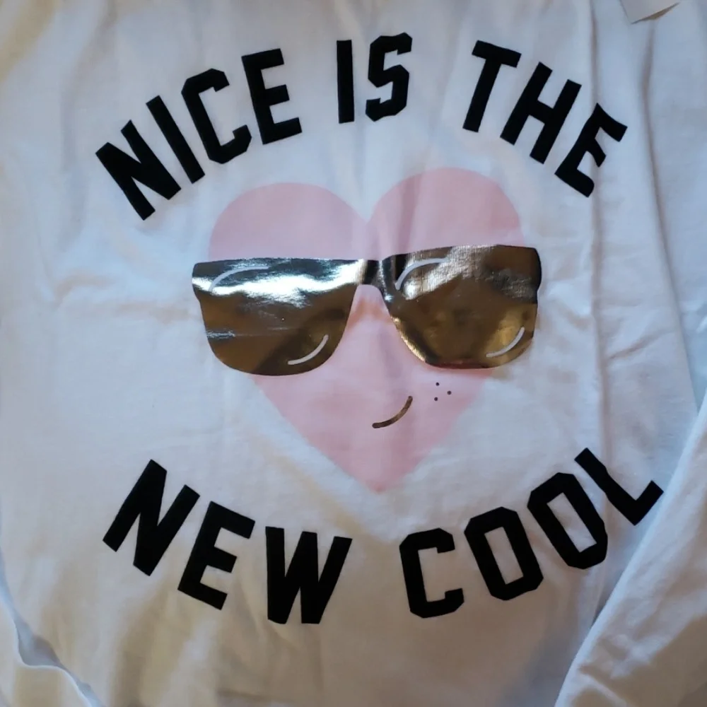 Girls long sleeve Nice Is The New Cool T-shirt XXL